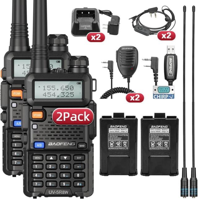 Baofeng UV-5R 8W Walkie Talkie Banda Dupla Longo Alcance 128 Canais Portátil