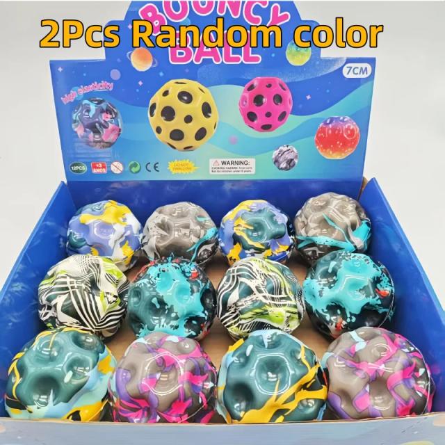 Bola Saltitante Lua Elástica Anti-Stress 2 Peças