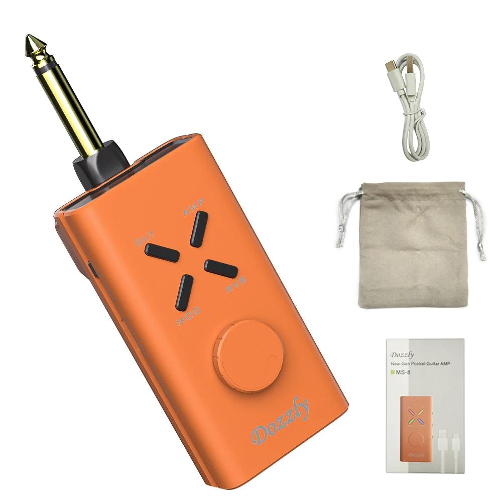Dozly portátil mini guitarra elétrica fone de ouvido amplificador mutil efeitos 1/4 Polegada plug recarregável bolso fone de ouvido amp - Image 1
