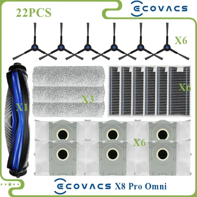 Peças de Reposição para Ecovacs X8 Pro Omni/Plus AI e Yeedi S14 Plus - Kit Completo