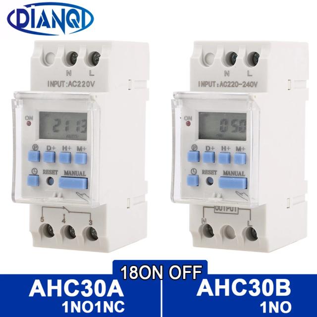 AHC30A/AHC30B 40A 7 Dias Programável Digital Timer Switch 220VAC/12V/24VDC