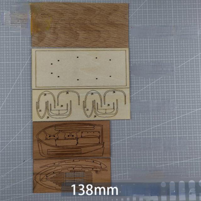 Kit Barco Canoa Jangada Artesanal Madeira 138mm 208mm