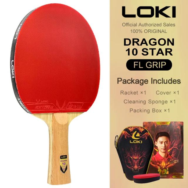 Loki Dragon Raquete Tênis de Mesa Profissional 10 Estrelas