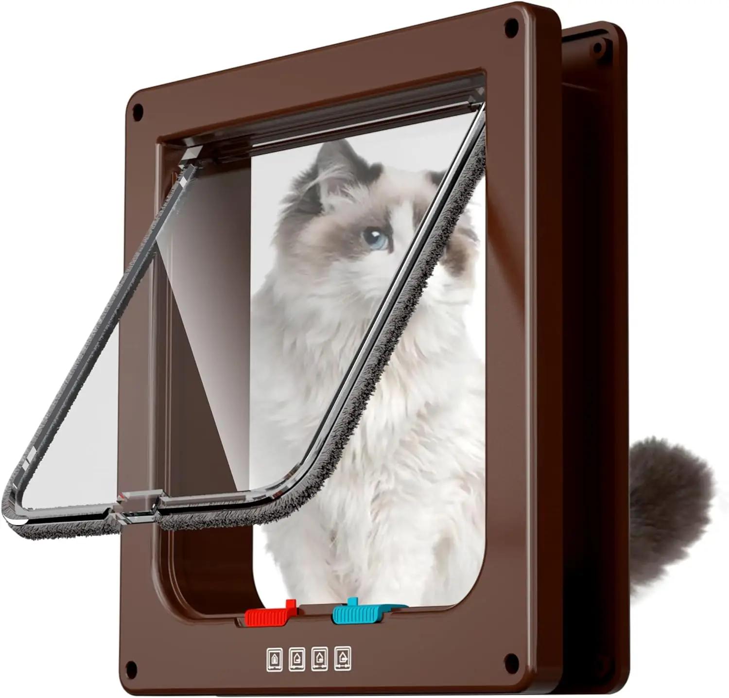Atuban porta interna grande para gatos, porta interna para animais de estimação, porta externa para gatos, 4 modos de travamento, adequada para janela e parede, forte e durável - Image 1
