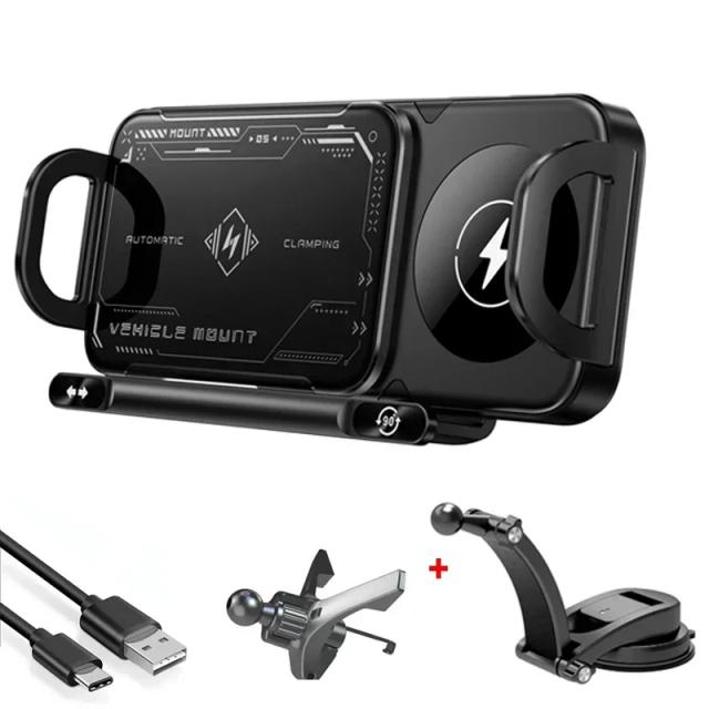 Carregador Sem Fio Dupla Bobina Dobrável para Samsung Galaxy Z Fold/Flip 15W