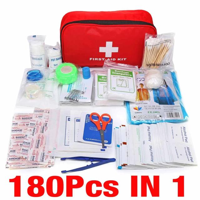 Conjunto Portátil de 300 Peças para Sobrevivência e Primeiros Socorros: Kit Completo para Acampamentos e Caminhadas ao Ar Livre