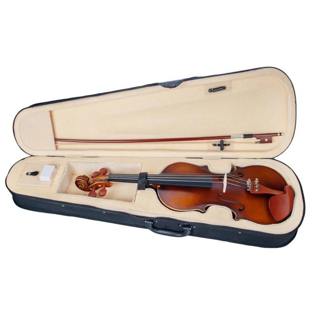 Kit Violino Acústico 4/4 Madeira Jujuba Completo com Arco e Estojo para Músicos Iniciantes e Avançados
