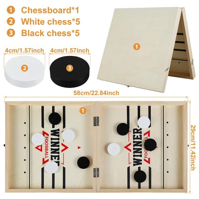 Pebolim Dobrável Vencedor Jogos de Mesa Hóquei Catapulta Rápido Estilingue Puck Board Brinquedos para Crianças Adultos