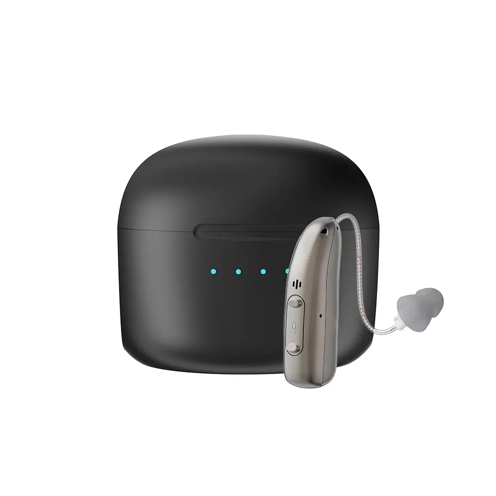 Aparelho auditivo digital bte recarregável, volume ajustável, mini amplificador de som portátil para idosos - Image 1