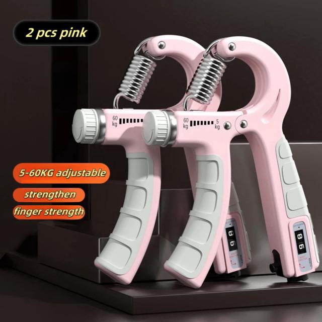 Treinador de Força de Aperto Ajustável 5-60kg Rosa