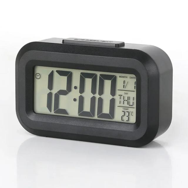 Mini LED Relógio Digital Multifuncional Data Temperatura Alarme Mesa 9x5.5cm