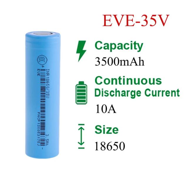 Bateria EVE 18650 Li-ion 20P/25P/30P 26V/29V/33V/35V para Ferramentas Elétricas