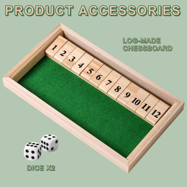 AIUAZA Mesa de jogo de dados de madeira com caixa fechada e números 2 dados de madeira