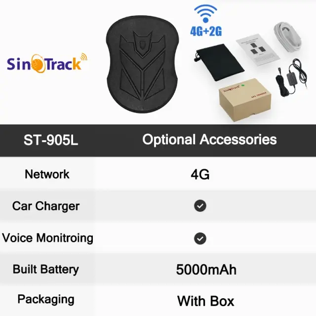 SinoTrack ST-905/ST-915 Rastreador GPS 4G 10000 mAh Ímã Veicular à Prova d'Água