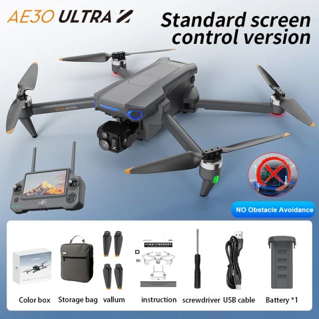 AE30 Ultra Drone GPS 4K EIS Câmera 3 Eixos Gimbal 5.5" Tela Android 4500mAh