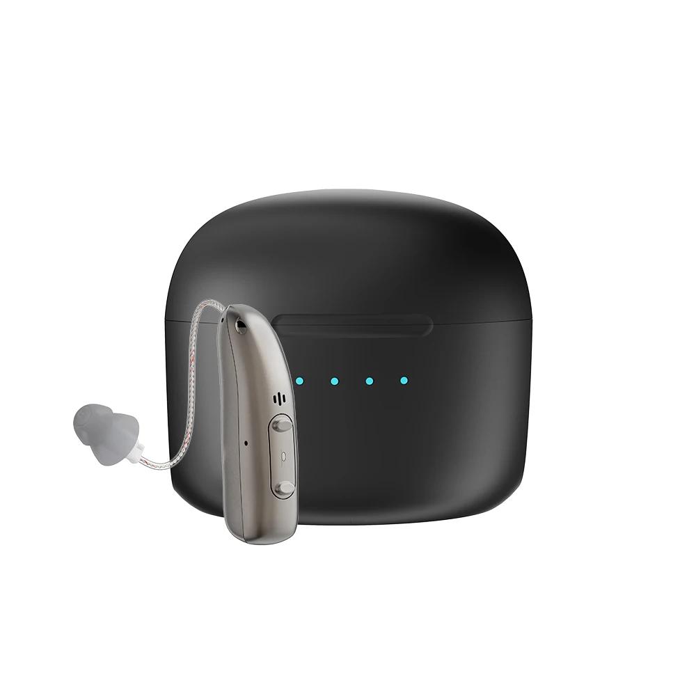 Aparelho auditivo digital bte recarregável, volume ajustável, mini amplificador de som portátil para idosos - Image 1