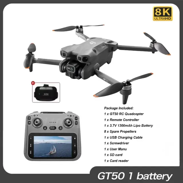 GT50 PRO Drone RC 4K HD Câmeras Duplas GPS 20 Minutos Voo