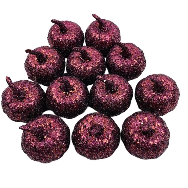 12 pçs artificial mini metálico glitter lantejoulas abóbora para decoração festa diy - Image 1