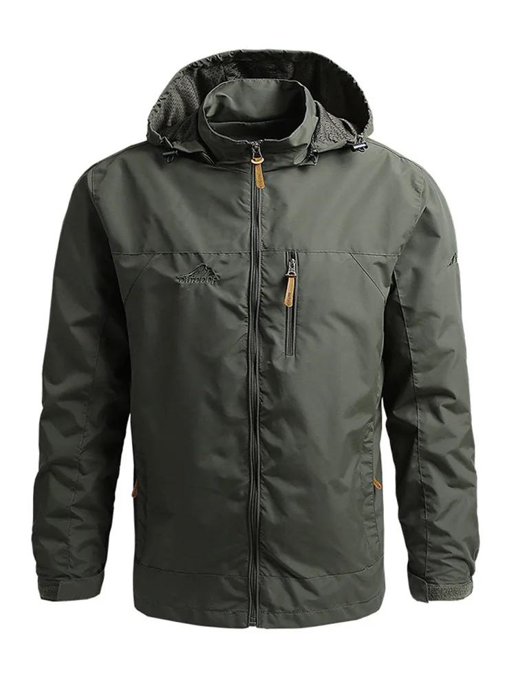 Casaco casual com capuz de alpinismo masculino, impermeável, militar, tático, respirável, novo, outono, 2022 - Image 1