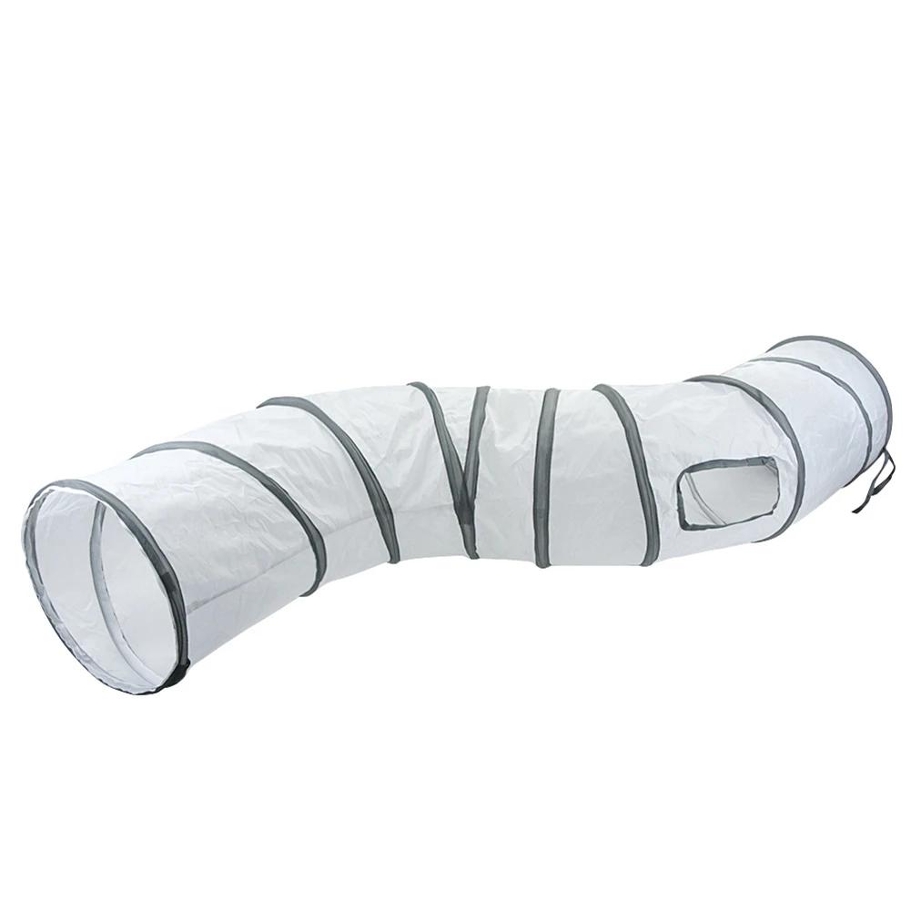Gatos internos túnel brinquedos dobrável gato caverna crinkle túnel com bola pendurada brinquedos gato jogar túneis tenda tubos balde produtos para animais de estimação - Image 1