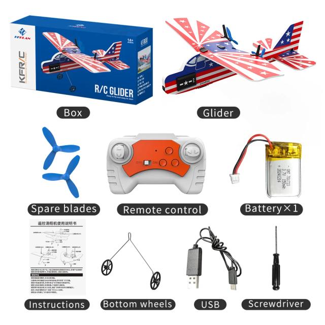 Avião RC F800/F801/F802 Planador 2.4G 2CH Profissional