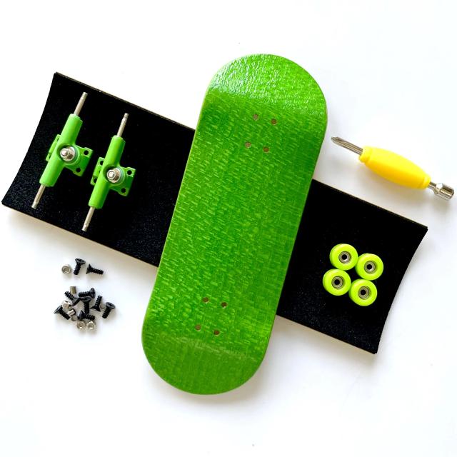 Conjunto de Skate de Dedo 34mm Deck Maple Canadense 5 Camadas Rodas com Rolamento