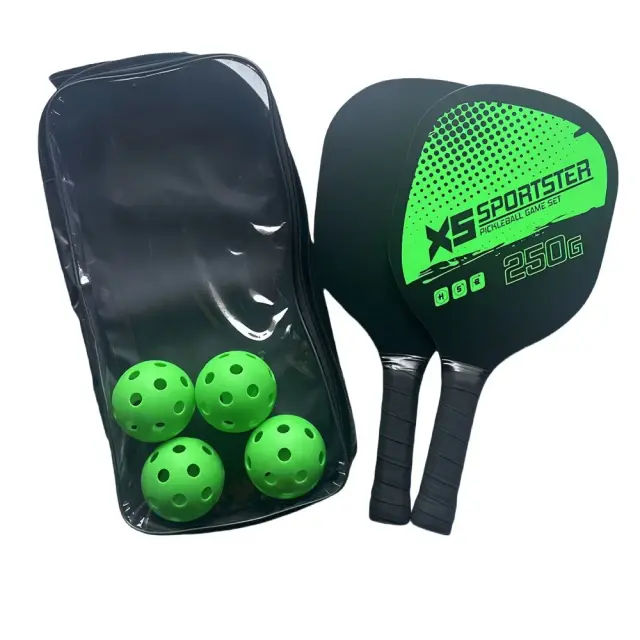 Conjunto de Raquetes de Pickleball com 4 Bolas e Bolsa de Armazenamento