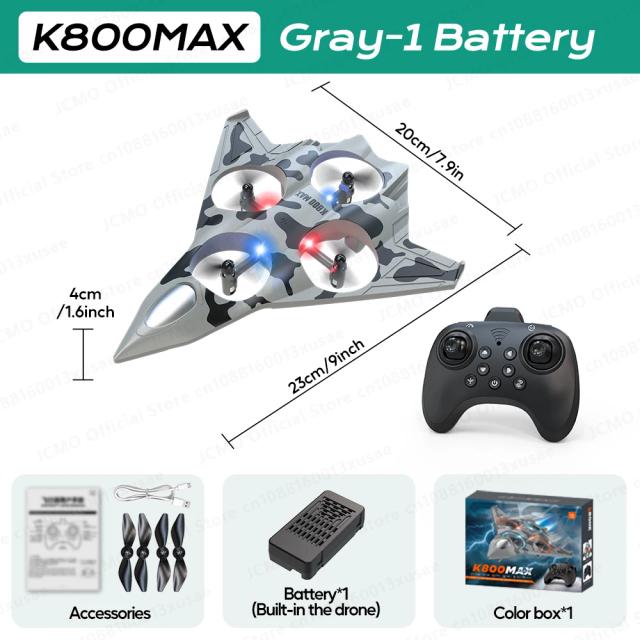 K800MAX Avião RC Lutador 2.4G Controle Remoto 360° Planador Acrobático