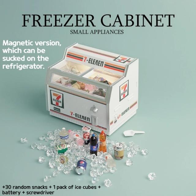 Mini 711 Brinquedo Freezer Pequeno Ímã para Geladeira Modelo de Sorvete para Brincar