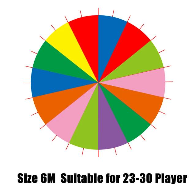 Rainbow Parachute Play Mat 2m/6m Diâmetro Jogo em Equipe Outdoor