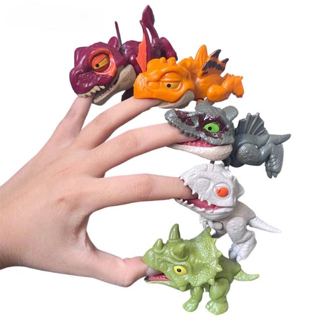 Brinquedo de Dedo Mordendo Dinossauro T-Rex Miniatura para Mochila