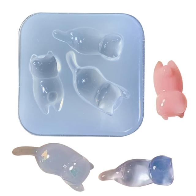Molde de Silicone em Forma de Gato para DIY: Criatividade em Cera, Sabão e Artesanato Delicado