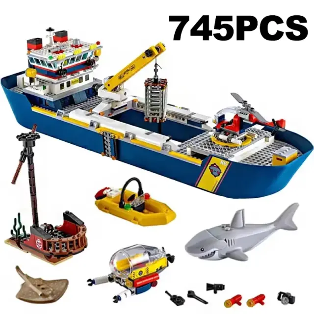 Blocos de Construção Navio de Pesquisa Polar Brinquedo Modelo Aventura 248 Peças