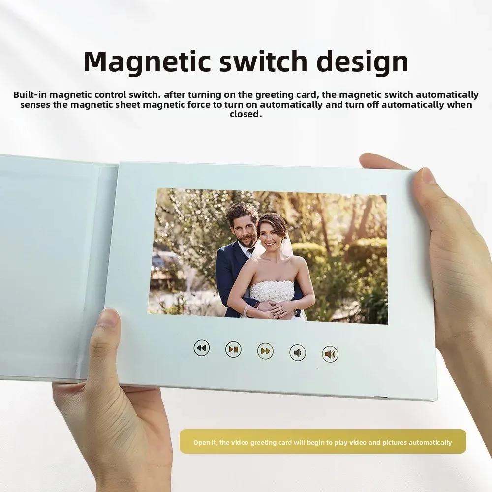 Cartão de convite de vídeo para casamento, livro de promoção de vídeo de alta qualidade, multifuncional, uso doméstico, leitor de livro eletrônico, suporta wi-fi - Image 1