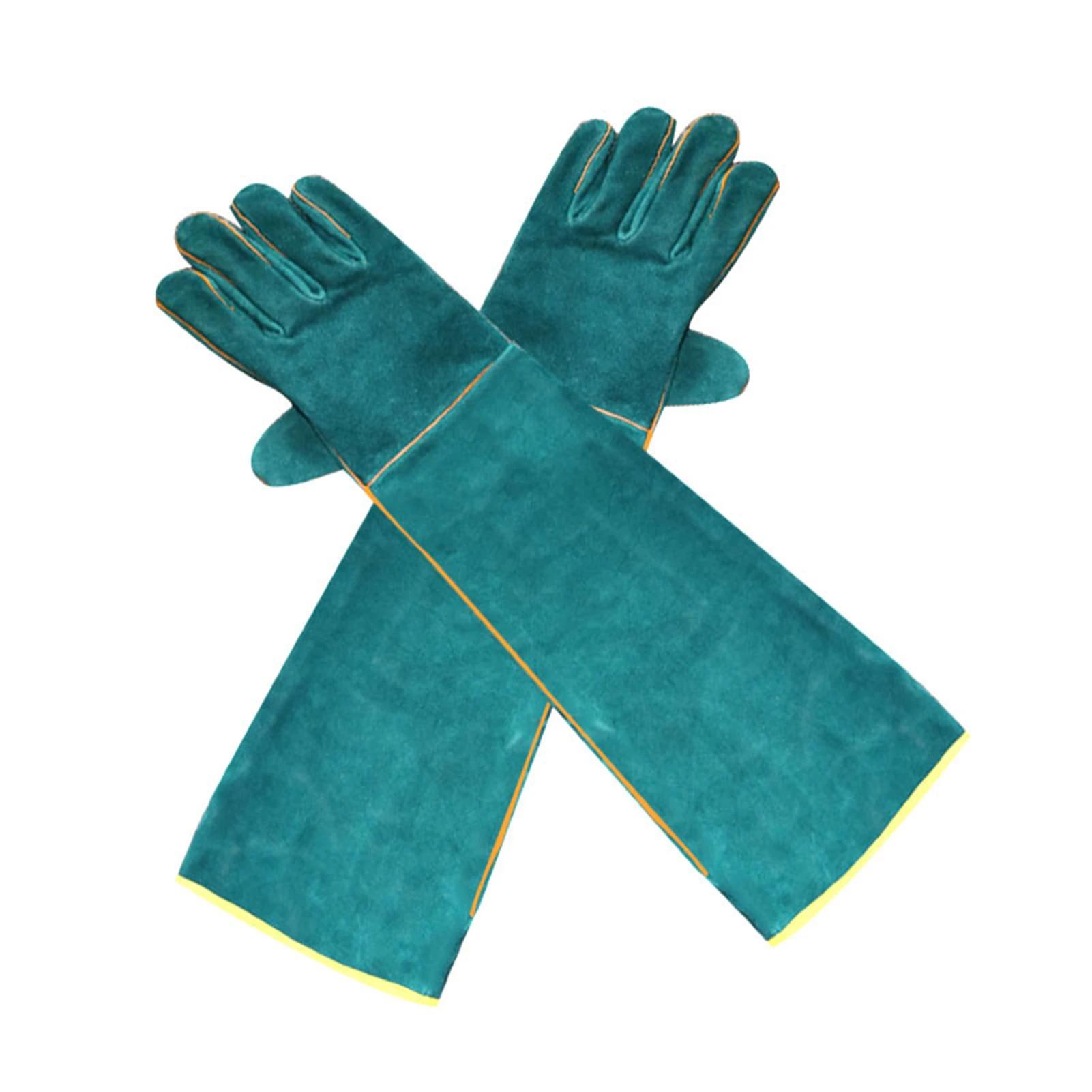 Luvas de segurança ultra longas anti-mordida, Couro Green Pets Grip, Luvas protetoras mordendo para pegar cachorro gato répteis - Image 1
