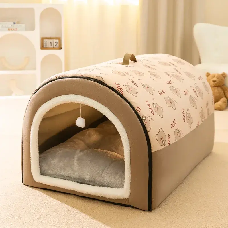 Ninho de cachorro grande removível e lavável, Pet Sleeping Supplies, tipo casa, cama grande, quente, sazonal, gato, inverno - Image 1