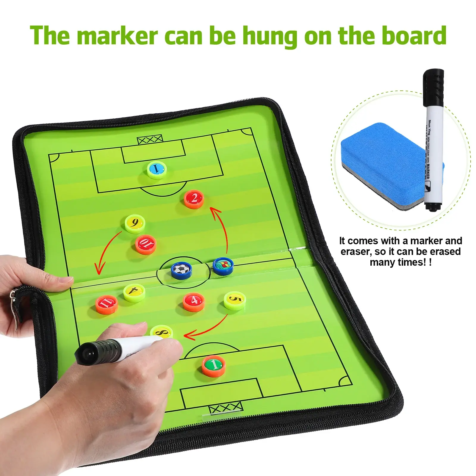 Tático de futebol magnético dobrável, Futebol Treino, Match, PVC, Estratégia - Image 1