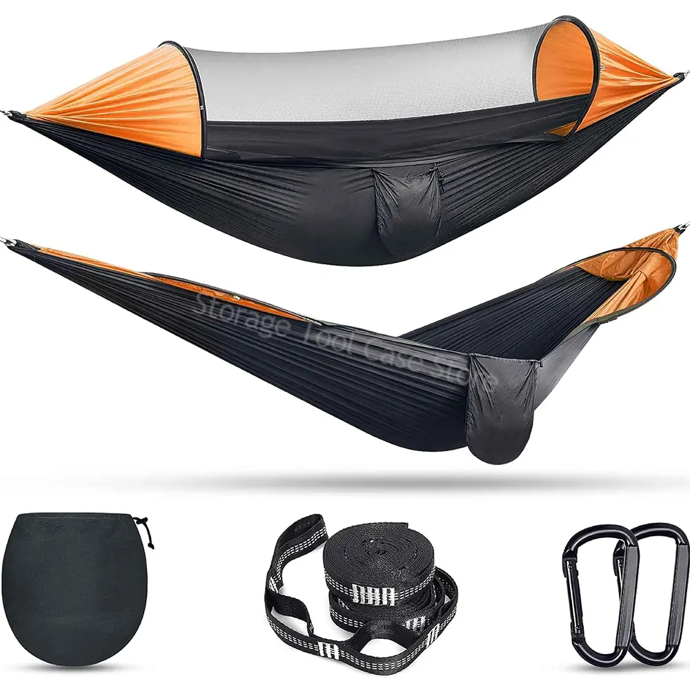 Hammock Camping Outdoor portátil com Mosquiteiro, cadeira de suspensão leve, rede de dormir de abertura rápida, cama de suspensão - Image 1