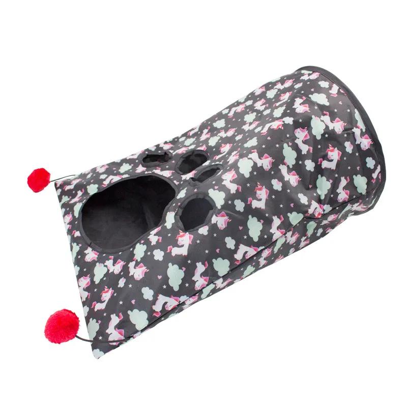 Túnel do gato com papel de ruído brinquedo do gato túnel de rolamento combinação transparente dobrável gato buraco gatinho ninho tenda suprimentos para animais estimação - Image 1