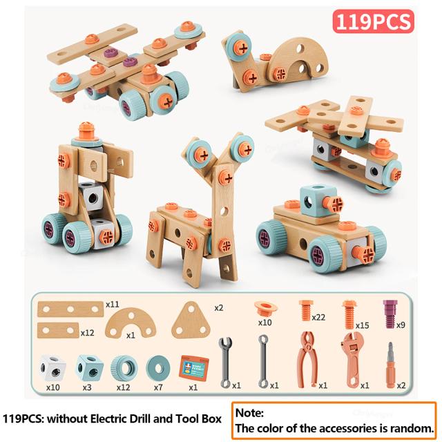 Chriyungel Kit de Ferramentas de Montagem DIY com Broca Elétrica Opcional - 123 Peças