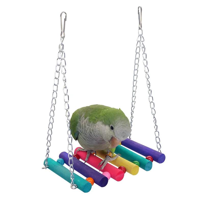 Papagaio pássaro brinquedos suspensão ponte corrente animal de estimação pássaro parrot mordida mastigar brinquedos gaiola de pássaro para papagaios pássaros decoração - Image 1