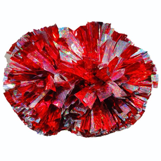 Pompons Metálicos para Cheerleading com Punho Plástico - Decoração Ideal para Clubes e Eventos Esportivos, 1 Unidade