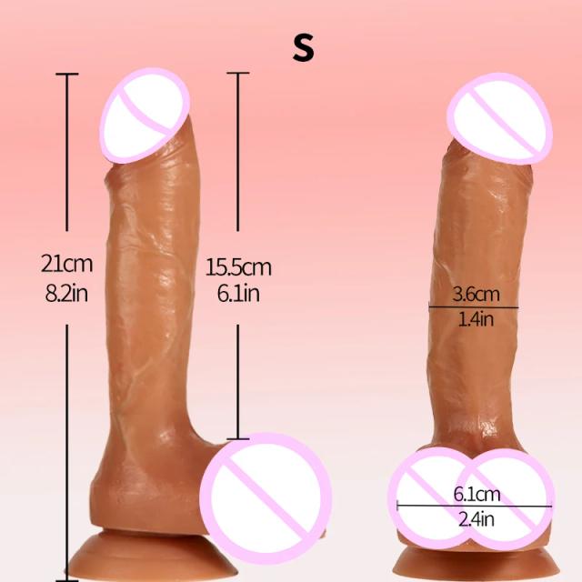 Brinquedo Sexual Silicone Líquido Realista Grande com Ventosa - Prazer Intenso