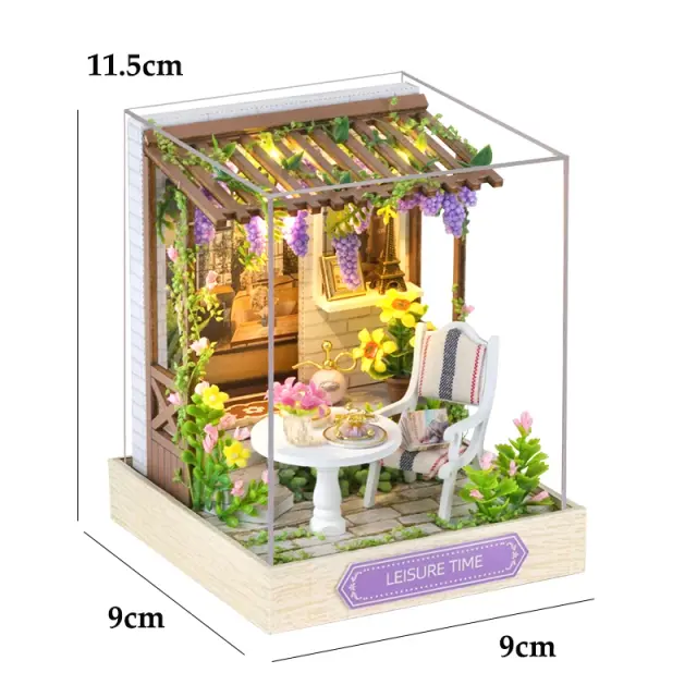 Mini Casa de Boneca DIY Kit Casa de Flores Artesanal 3D Puzzle