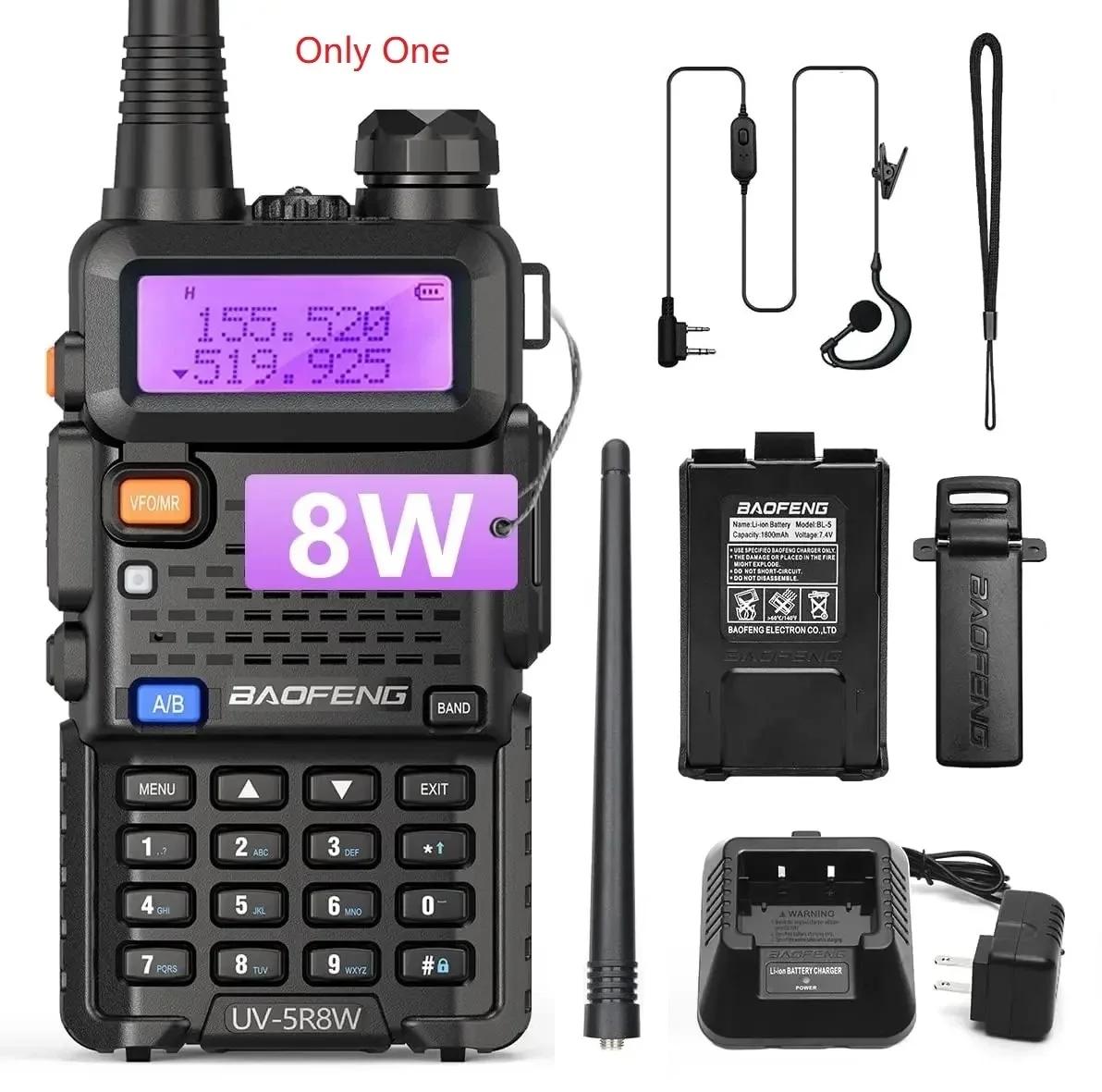 Baofeng UV-5R 8W Walkie Talkie Banda Dupla Longo Alcance 128 Canais ...